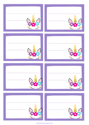 Etiqueta Escolar Unicornio
